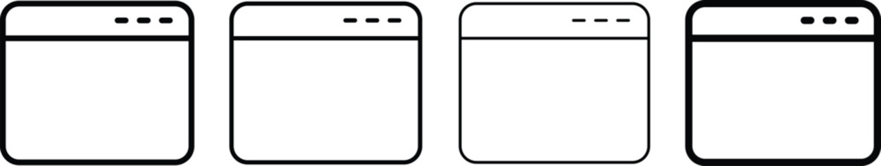 Browser window layout icons set