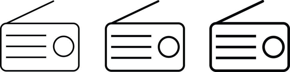 Radio receiver icons set
