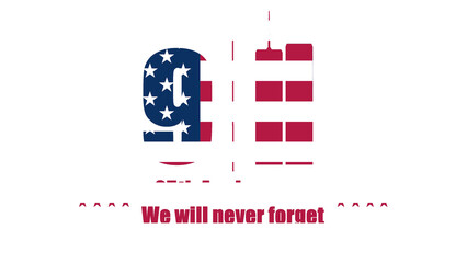 For the patriot day 25th anniversary, for illustration, journalism, ccommemoration or presentation of what happened the 2001, september 9th, without background
