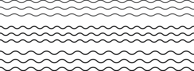 Abstract wavy line patterns set