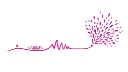 Abstract Pattern of Floating Pink Dots on Gray Background