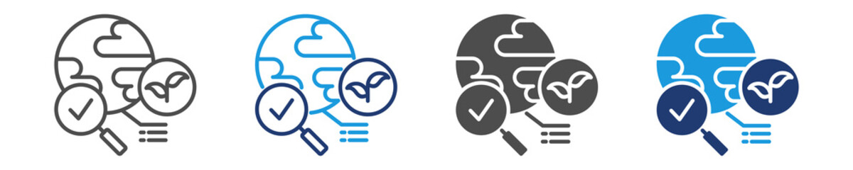 environmental impact icon set multiple style