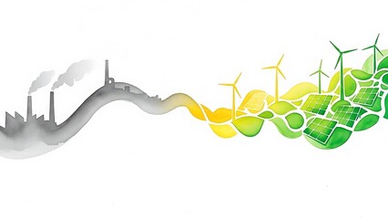 Industrial Pollution versus Green Renewable Energy Comparison