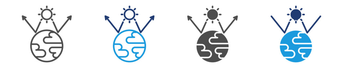 greenhouse gases icon set multiple style