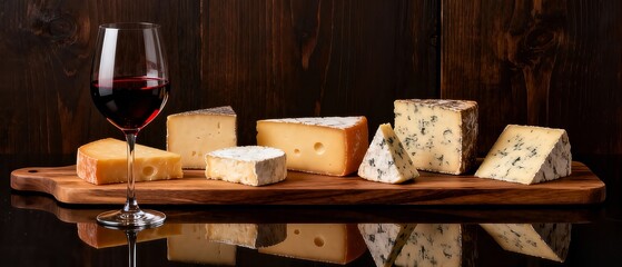 Refined cheese and wine composition for premium lifestyle branding.