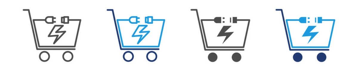 energy market icon set multiple style