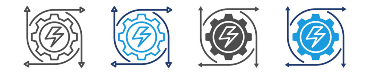 energy automation icon set multiple style