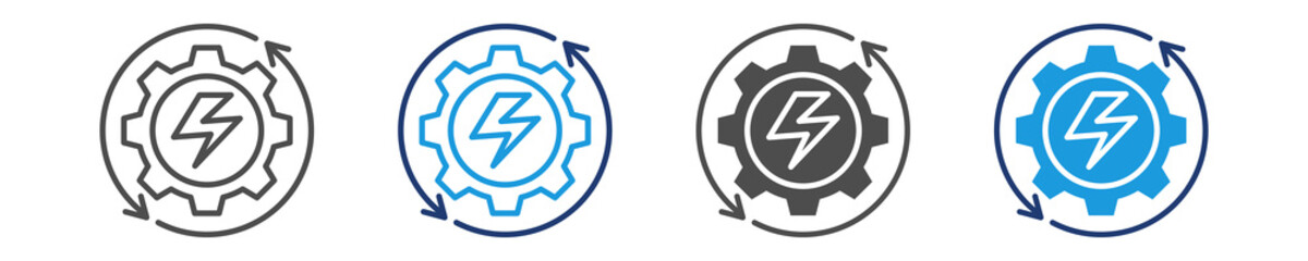 efficiency icon set multiple style