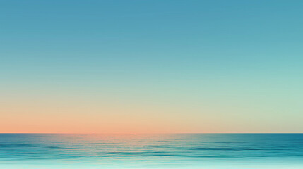 Serene ocean horizon at sunset with calm waters