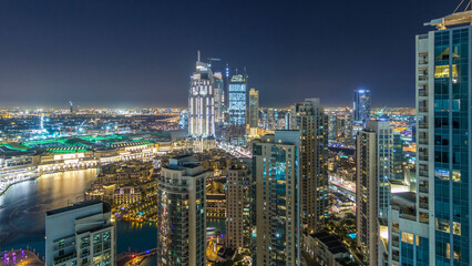 Dubai downtown day to night timelapse