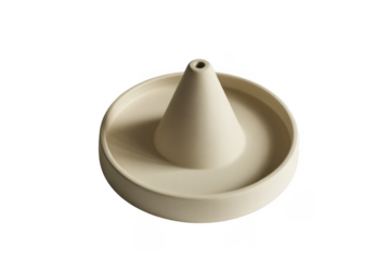 White ceramic funnel and dish kitchen isolated on a transparent background