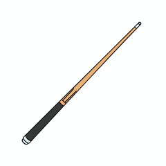 Fototapeta premium A stylized vector illustration of a pool cue, angled, with colored sections