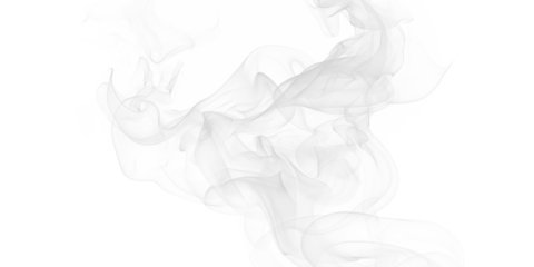 Elegant white smoke flowing dynamically on a black background abstract ethereal vapor texture isolated graphic element