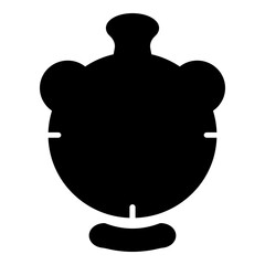 Obraz premium solid black stopwatch silhouette with a clean circular dial and top-mounted buttons. It signifies precise timing, interval measurement, and high-performance tracking.