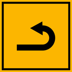 Road Arrow Flat Style Vector Icon Traffic Direction Symbol and Navigation Outline Graphic Group Featuring Turn, Curve and Wayfinding Arrow Signs