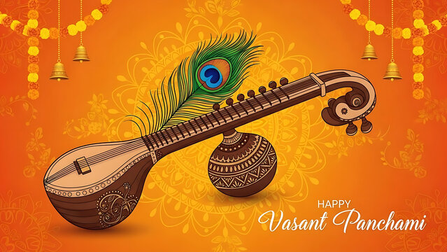Celebrating vasant panchami with a sarangi