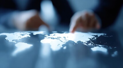 Global strategy assessment concept, B2B team analyzing market penetration and cross-border partnerships