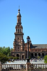 Seville, Spain 03.28.2019: Plaza de Espana or Spain Square in Seville, Andalusia, Spain