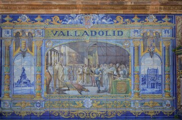 Seville, Spain 03.28.2019: Plaza de Espana or Spain Square in Seville, Andalusia, Spain