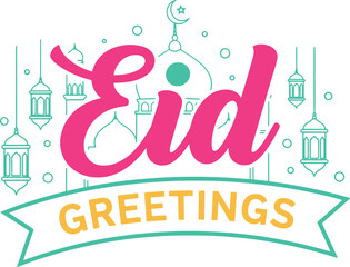 Eid Mubarak Calligraphy Vector Lettering