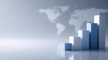 International strategy presentation cover, scalable growth model with clean charts and world map