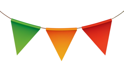 Colorful triangular flags on string