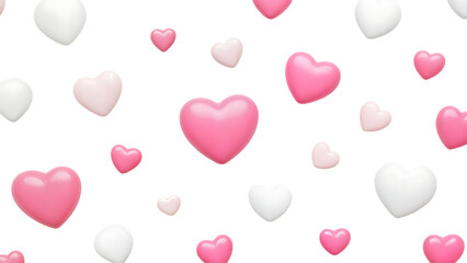 Floating hearts on checkered background