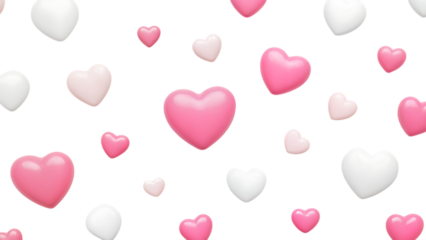Floating hearts on checkered background