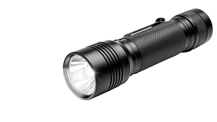 Black flashlight on transparent background
