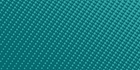 Blue-green gradient halftone background with dots. Dynamic texture background with pattern shapes modern concept. Creative geometric wallpaper. . Medium banner size. Element for design. 