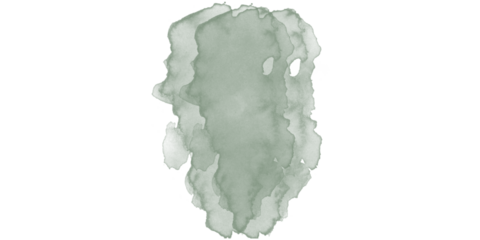 Muted green vertical watercolor paint shape with layered texture creating calm abstract background for modern creative design