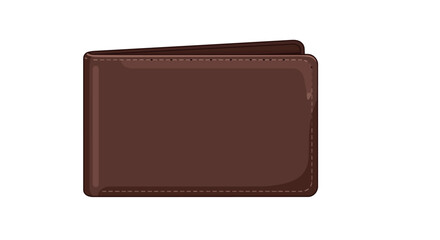 A sleek brown bifold wallet vector art, embodying financial prudence and essential daily asset management, ideal for illustrating economic concepts