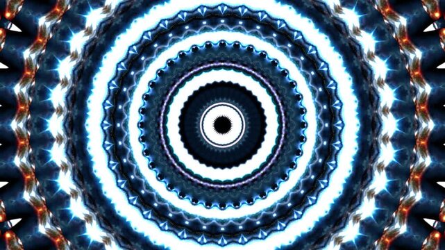 4K Colorful kaleidoscope background. Abstract multicolored motion graphics background for yoga specialist, astrology, art therapist, night club, music video.