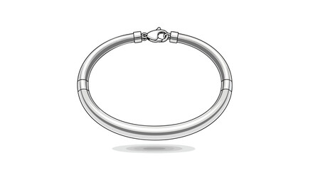 Elegantly rendered polished metal wristband with secure lobster claw closure, showcasing refined craftsmanship and minimalist design aesthetic,
