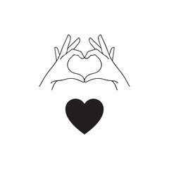 Hands forming heart shape with love and care
