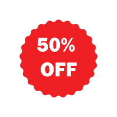Big Sale Offer Labels and 50% Off Sale Stickers