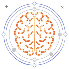 Abstract human brain icon symbolizing intelligence, technology, and neuroscience concepts
