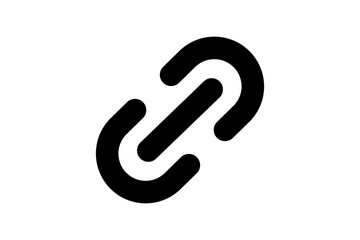 Fototapeta premium Simple black link icon on white background isolated on transparent background