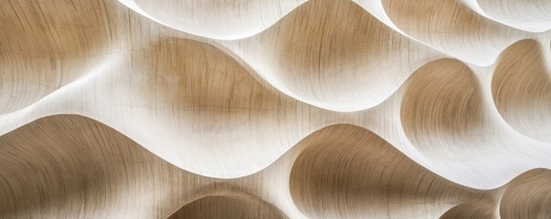 Abstract wood wall texture, interior design, wavy pattern, modern architecture