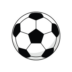 Fototapeta premium A simple, black and white soccer ball illustration with a light gradient border