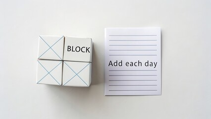 Paper Block and Notepad With Add Each Day Writing