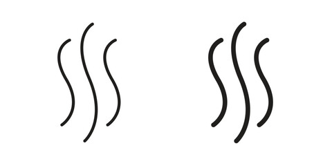 Heat icons collection. Thin linear and black flat icons