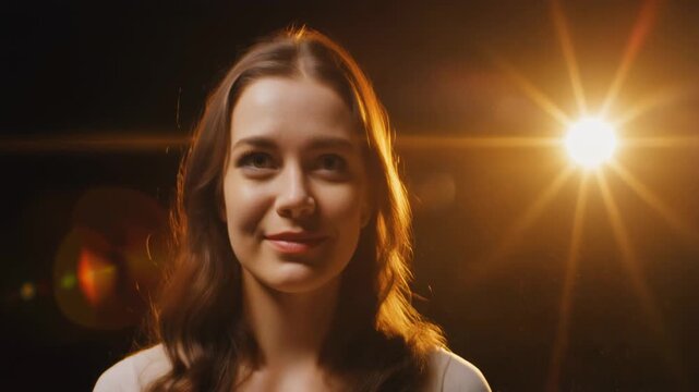 Composite portrait of a young caucasian woman showing an emotional transformation. A female adult transitions from worry and confusion to peaceful acceptance and happiness