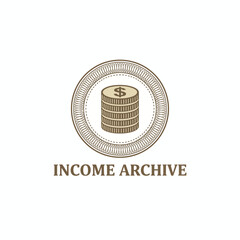 Classic Financial Coin Stack and Currency Logo