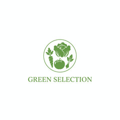 Organic Vegetable Garden and Healthy Food Logo