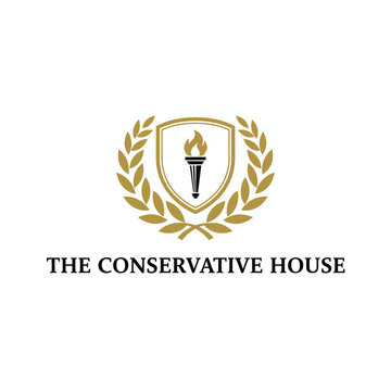 The Conservative House Torch and Laurel Wreath Emblem