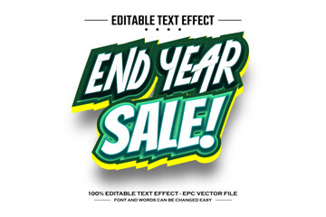 End year sale 3D editable text effect template