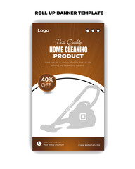Modern Home Cleaning Product Promotional Roll Up Banner Template