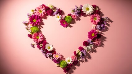 heart made of flowers