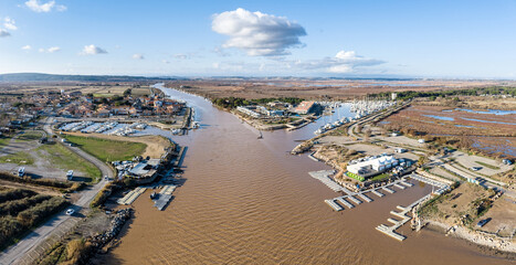 Panorama du port des cabanes de Fleury &agrave; Fleury d'aude en Occitanie.